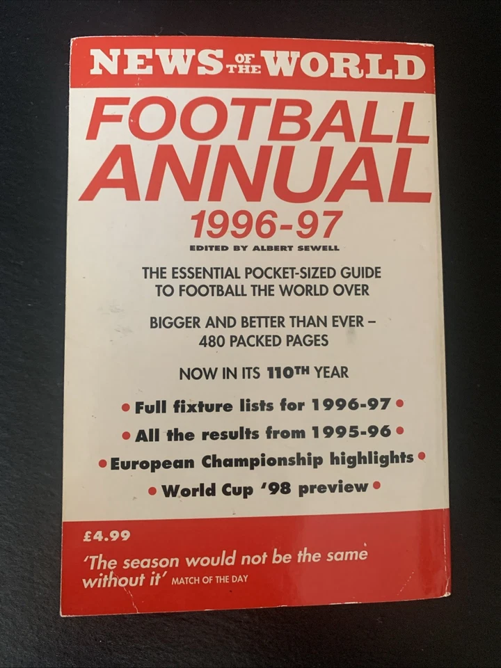 "News of the World" Football Annual 1996-97 Paperback Book The Fast Free Foto 3 de 3