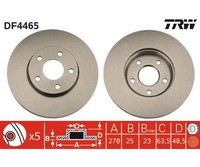 2 St. Bremsscheibe Trw DF4465 FüR Volvo V50 S40 Ii C30 Ford