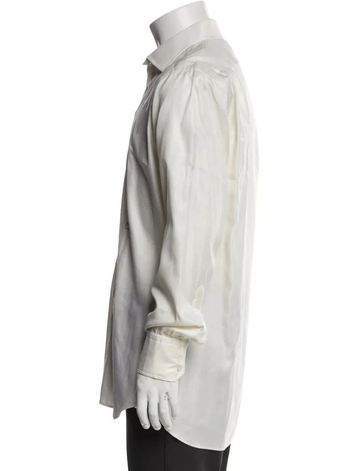 Camisa de vestir Turnbull & Asser London blanca con cáscara de huevo manga larga talla L US16, IT41 Foto 3 de 4