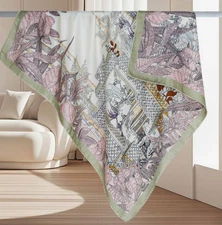 70% Cashmere 30% Silk Neckerchief 90X90cm Scarf Shawl Bandana jungle Print wrap