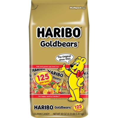 Haribo Goldbears Gummi Candy, Mini Bags, 0.4 oz, 125 ct | eBay