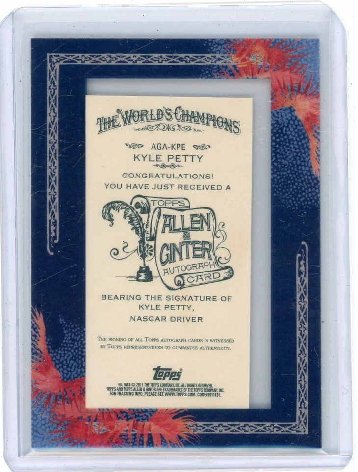 2011 Topps Allen & Ginter's Framed Mini KYLE PETTY Auto - Nascar Driver - Image 2 of 2