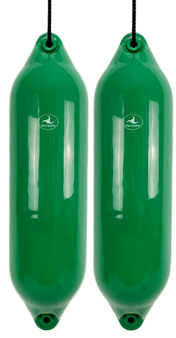2 x HURRICANE Boat Fenders: Dark Green PM06 - FREE SPLICED END 10MM ROPE - Picture 2 of 2