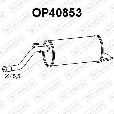 Silencieux arrière Opel Corsa D 1.4 en acier aluminisé pour échappement d'origine