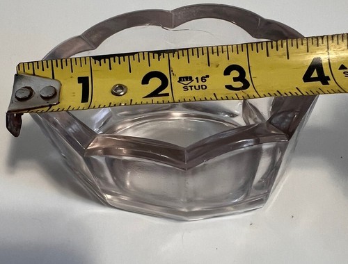 Antique Vintage 4" x 2.75” Manganese Glass Clear Mule Shoe Spoon Rest - Picture 11 of 11