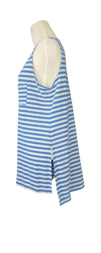 Time And Tru Blue & White Striped Sleeveless Tank Top L Women's - Picture 3 of 10