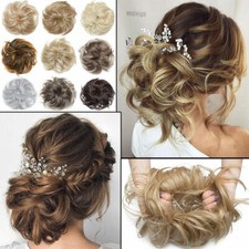 X-Large Scrunchie Messy Bun Hair Piece Tousled Updo Wrap on Ponytail AS Human US