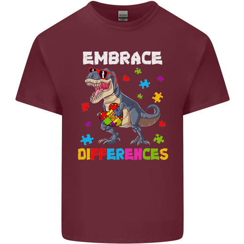 Koszulka z nadrukiem T-Rex Autyzm Akceptacja Różnic Autyzm Męski T-shirt z bawełny Tee Top_voghion.com