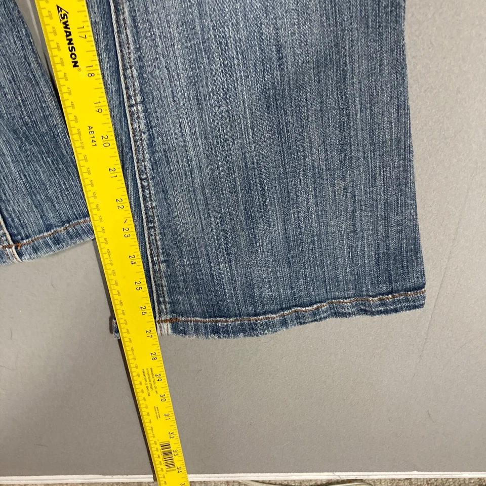 Vintage 90s Y2K Women's Maternity High Rise Flare Jeans Size M Petite PM Stretch - Image 4 of 4