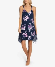 NWT Linea Donatella Cailyn Floral Lace Nightgown Pajama Chemise S M L Poly Satin