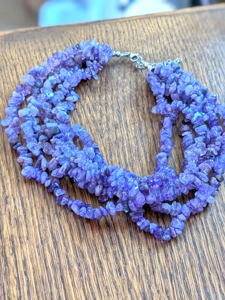 Hermoso collar Genunie AMATISTA 6 filas