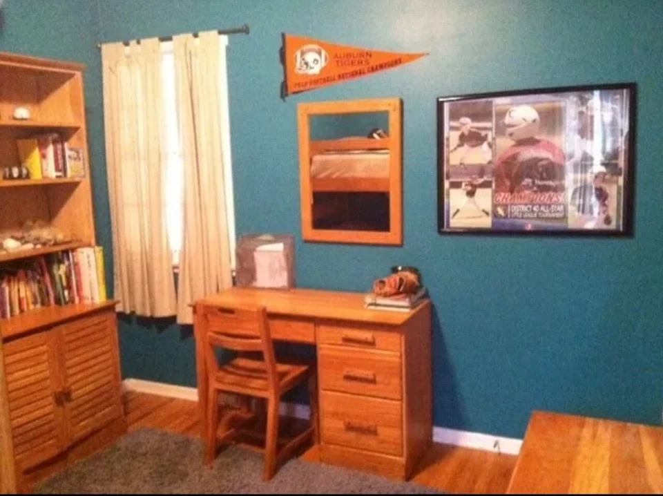 Juego de dormitorio vintage Brandt Ranch roble años 60, estilo occidental, excelente estado Foto 2 de 4