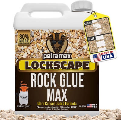 Max Rock Glue - 1 Gallon Pet Safe Landscaping Mulch & Stone Stabilizer