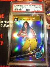 Kalani Brown 2019 LA Sparks Prizm Optic Silver Holo Refractor WNBA PSA 10