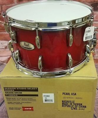 Pearl Session Studio Select Antique Crimson Burst 14x8'' Snare Drum | NEW Dealer