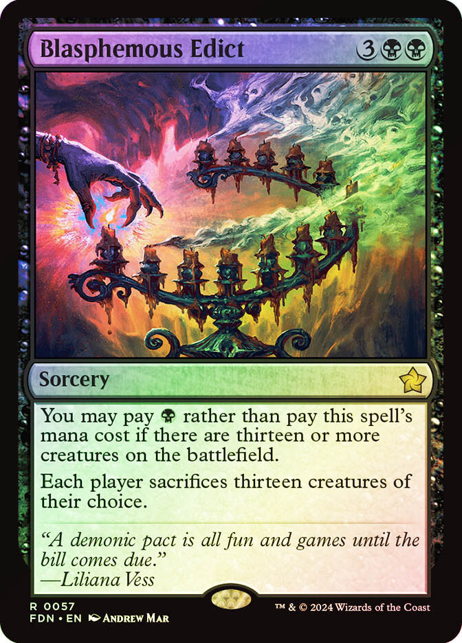 MTG FOIL Blasphemous Edict - Foundations #057 | eBay