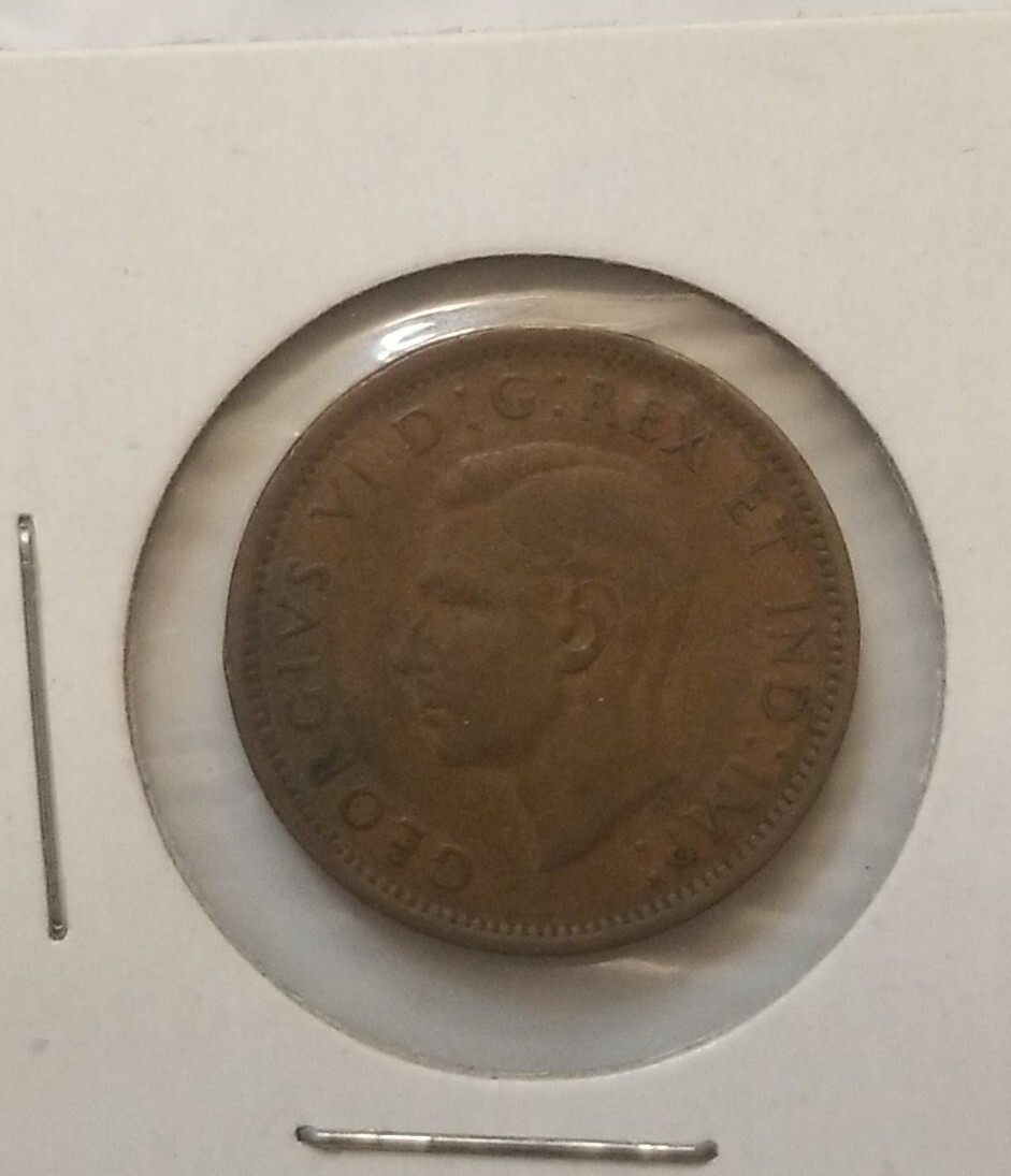 1940 Canadian 1 Cent Circulated Canadian WWII Era Coin George VI