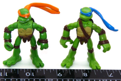 Lot 2007 Teenage Mutant Ninja Turtles Leo Mikey Mini Half Shell Figure TMNT