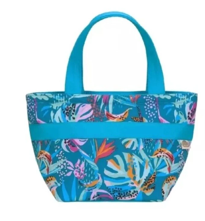 Bolso de hombro floral para mujer Bolso de mano de algodón con cremallera, asas dobles, ligero Foto 3 de 4