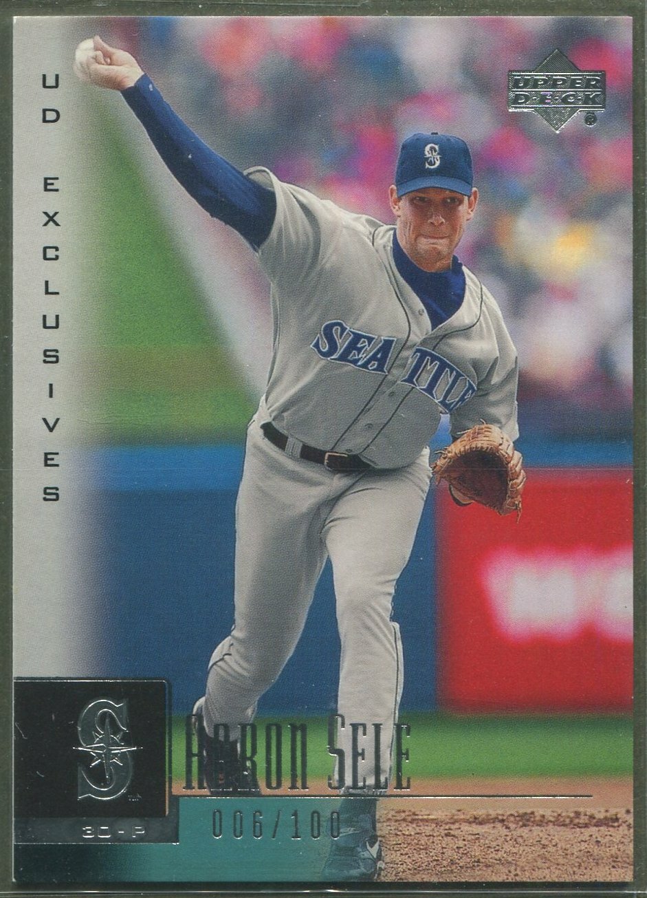 2001 Upper Deck UD Exclusives Silver - #87 Aaron Sele - Seattle Marine (006/100)