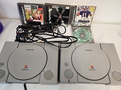 Sony PlayStation PS1 Gray Classic 2 ConsoleS  SCPH-5501 &9001  & GAMES-