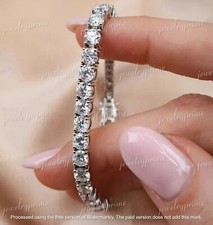 7Ct Round Cut Lab Created Diamond Women's Tennis Bracelet 14K White Gold Plated