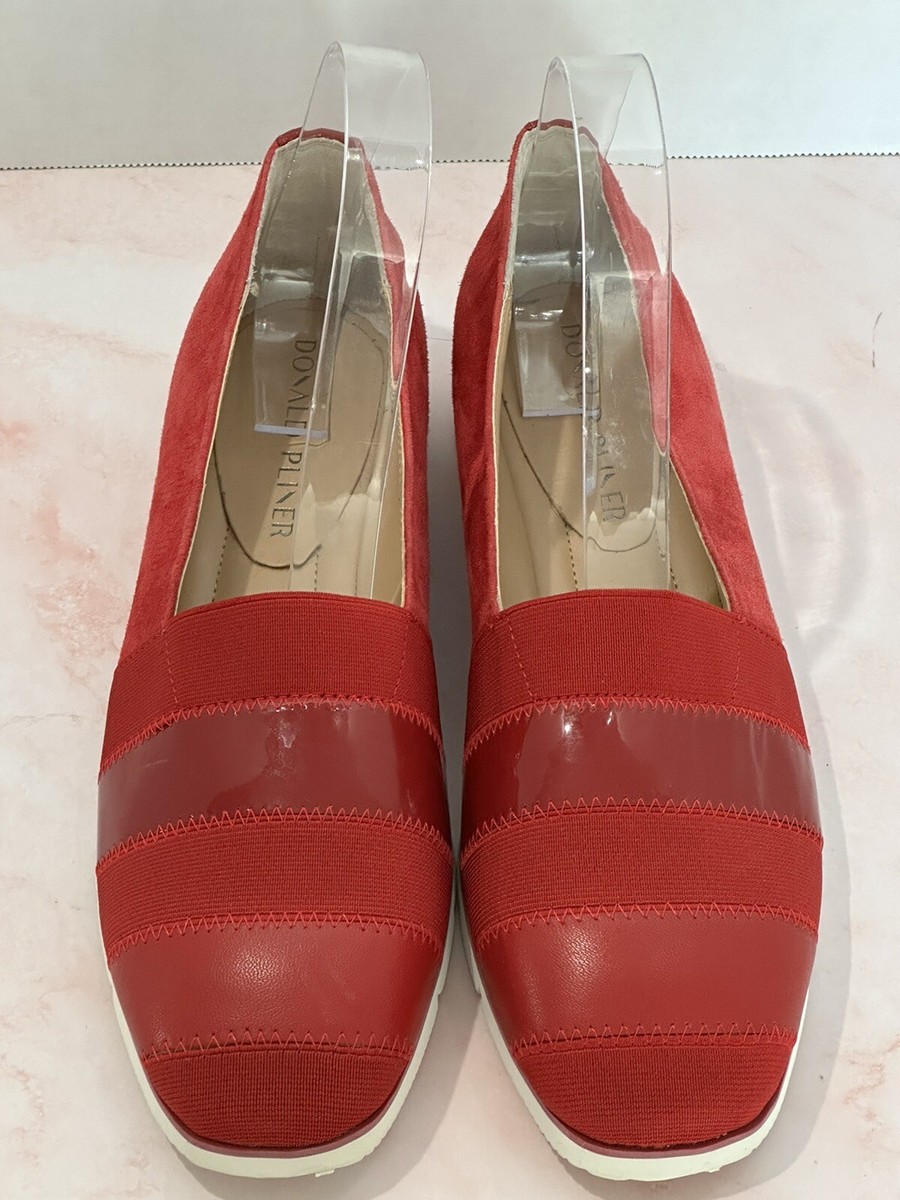 Donald J Pliner Size 9 Penny Loafers Gray Black Red Slip On Shoes Donald J Pliner Red Leather Loafers Petra S9 Sz 8.5M Slip On  main image 4