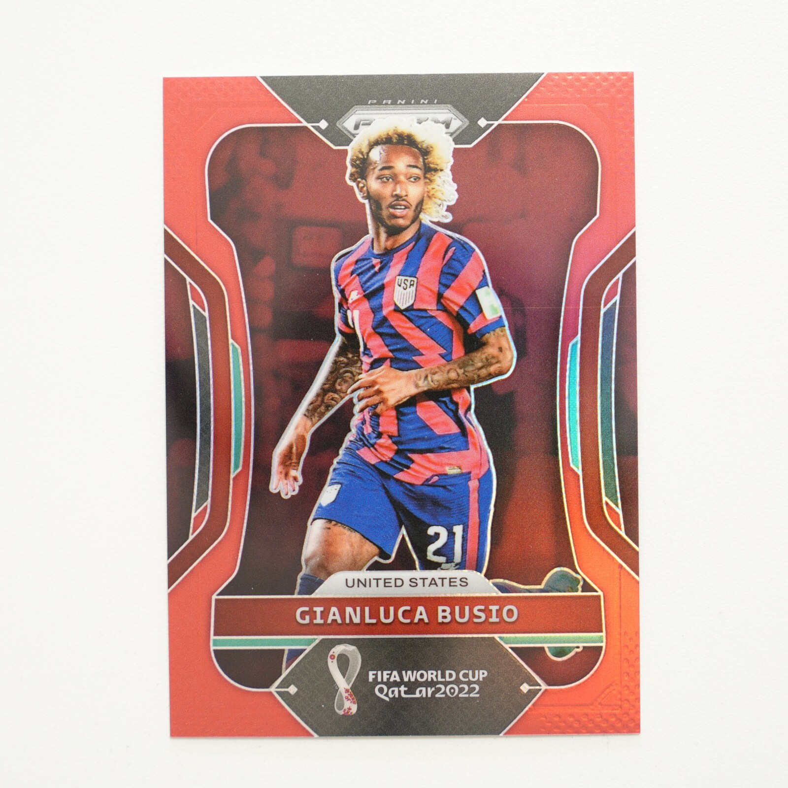 2022 Panini Prizm World Cup Qatar Gianluca Busio Red Prizm /399 #202