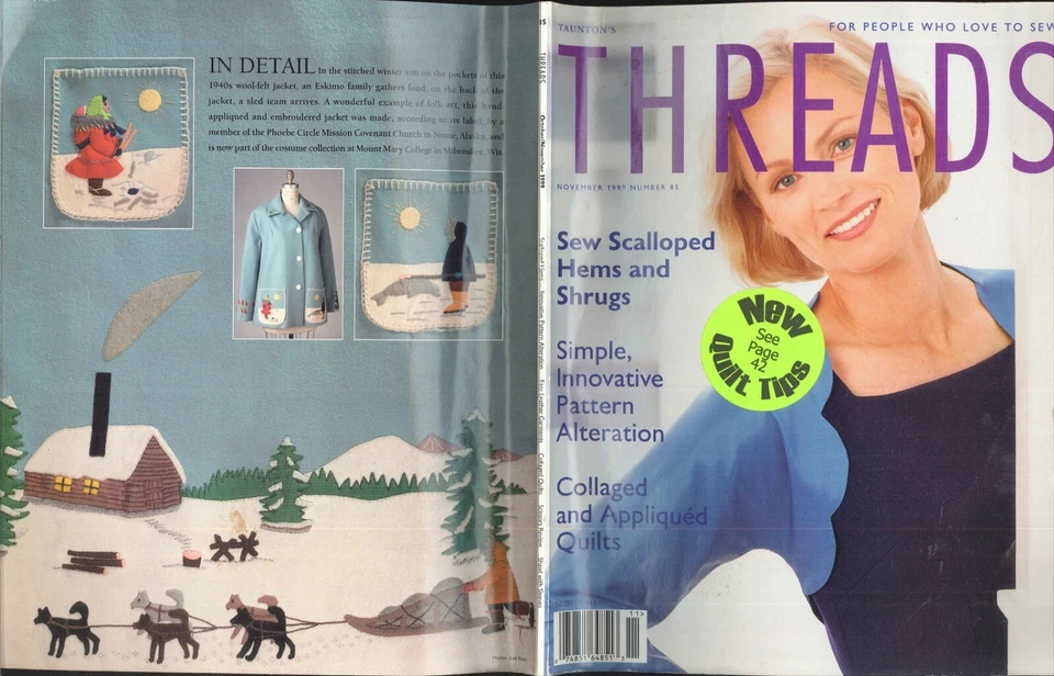 Threads Magazine Nov 1999 Simple Pattern Alteration Scalloped Hems Darts Fichu - Image 4 of 4