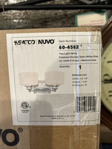 Nuvo Lighting 60/4582 Soho 2 Light 16"W Bathroom Vanity Light - Chrome NEW
