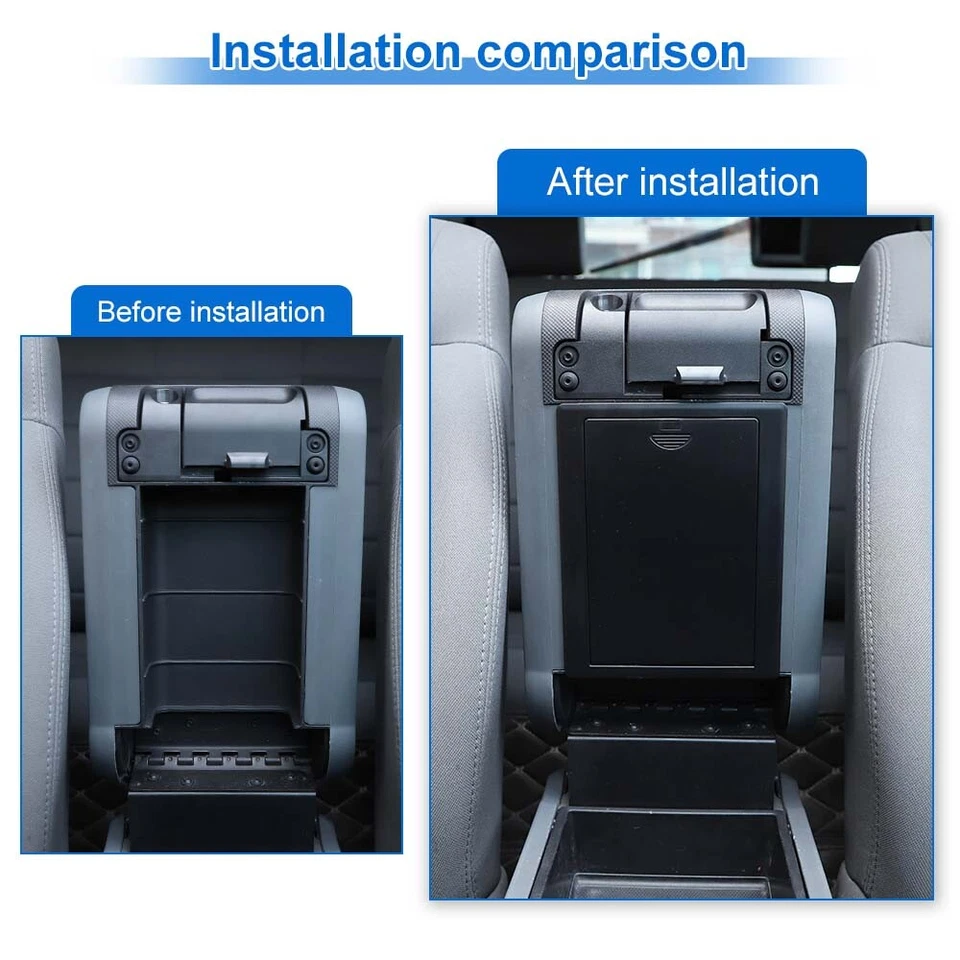 For Jeep Wrangler JK 2007-10 Hidden Console Armrest Box Storage Secret Organizer Foto 2 de 4