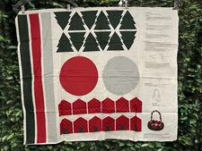 Vintage Keepsake Crafts Cranston Christmas Basket Panel Cut and Sew