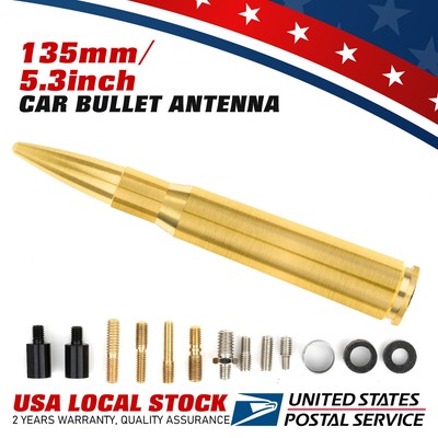 50CAL Aluminum Allo Antirust Gold Bullet Antenna For 1985-2005 GMC Sierra 1500