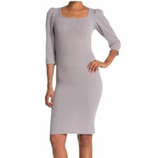 Velvet Torch Square Neck Quarter Sleeves Bodycon Dress Size XS NEW
