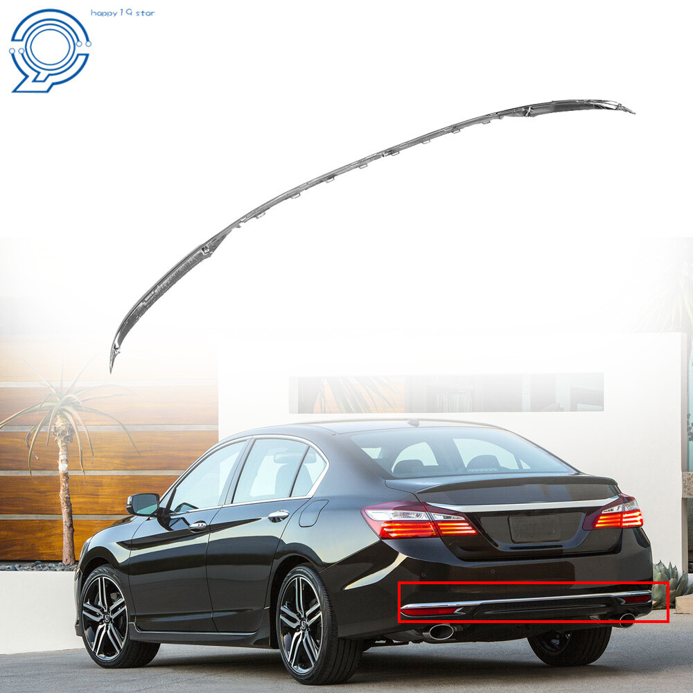 Chrome Rear Bumper Lower Trim For 2016-2017 Honda Accord Sedan - Direct Fit Replacement By Silscvtt