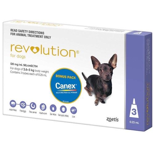 Revolution Purple for Extra Small Dogs 2.6-5kg Flea & Worming Treatment Spot On - Picture 2 of 2
