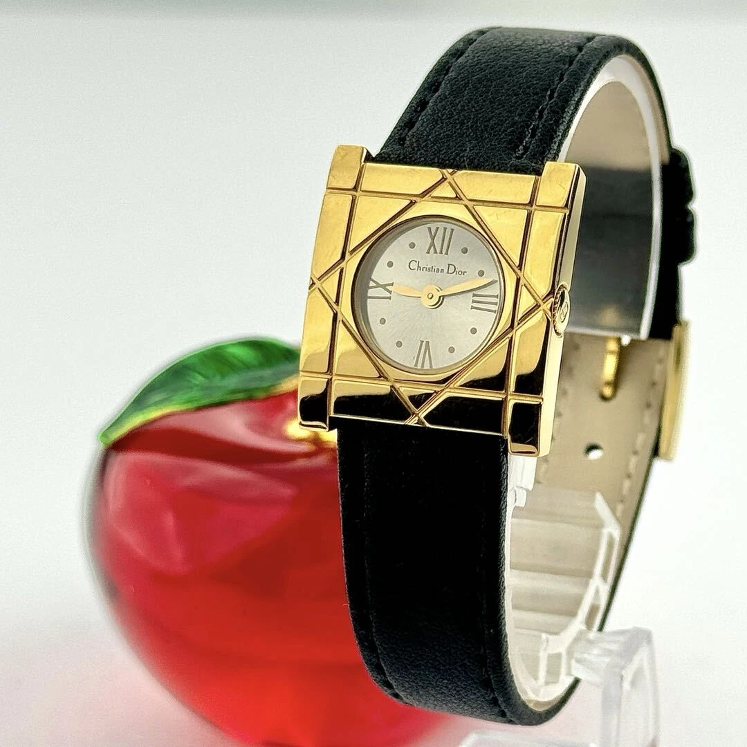 Christian Dior D82 150 Analogique Quartz Femme Ceinture Neuve 737 Cannage Ladies Vintage 0