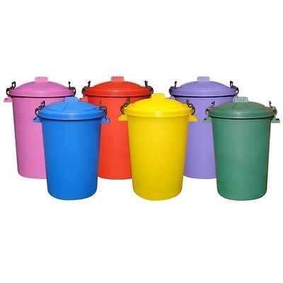 85L PLASTIC DUSTBI Colour  Garden/HOME/ OUTDOOR FEED /Bin WITH  Locking Lid 