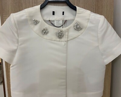 copri spalle bianco Max Mara Weekend tg38 pietre aplicazione