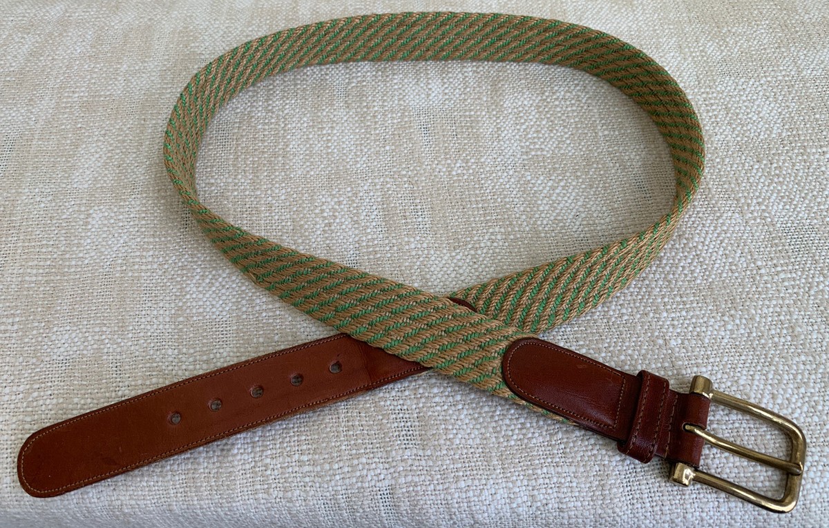 Vintage Dooney & Bourke Woven Raffia w/Leather Belt Men Sz 