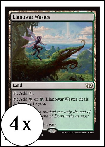 MTG - 4 x Llanowar Wastes - Duskmourn Commander - Playset 4x x4