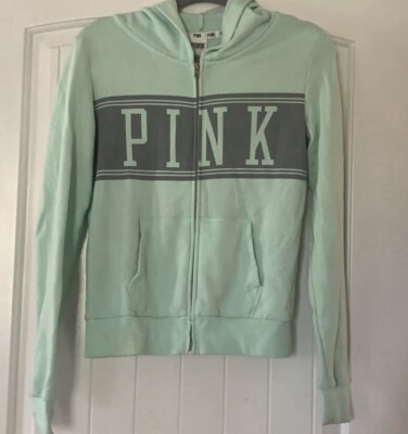 Pink Victoria Secret Green Zip Up Jacket
