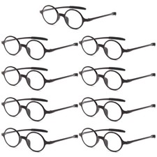 9PK Mens Unisex Round Frame Reading Glasses Clear Lens Readers for Small Faces
