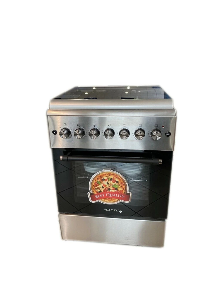 CUCINA 60X60 4 FUOCHI ACC. ELET FORNO A GAS VENTILATO INOX GRIGLIE GHISA - Immagine 2 di 4