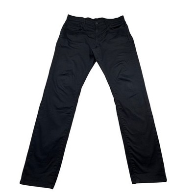 Uniqlo Pants Mens L Black EZY Slim Fit Cotton Stretch Drawstring Chino Trousers