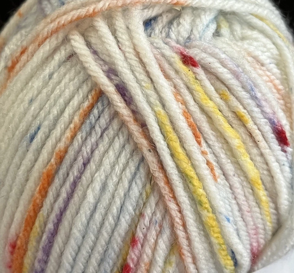 (2) Selecciones de punto hilo BRAVA PASTEL POP MOTEADO blanco azul amarillo rojo naranja púrpura Foto 2 de 4