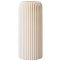 Vase Tischvase Dekovase Glasvase Blumenvase Hellbeige 20 Cm Geriffelt Modern