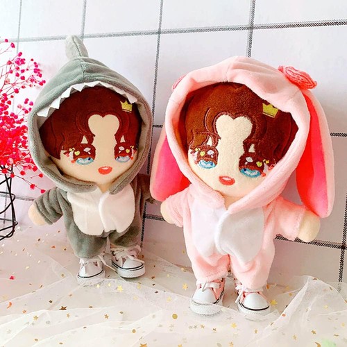 Shark Clothes Plush Doll Clothes Outfits + Shoe 2-Piece Set Gray Pajamas (Gray) - Picture 5 of 6