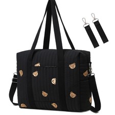 Convertible Diaper Bag Tote with Insulated Pockets and Stroller Hooks for Tra...