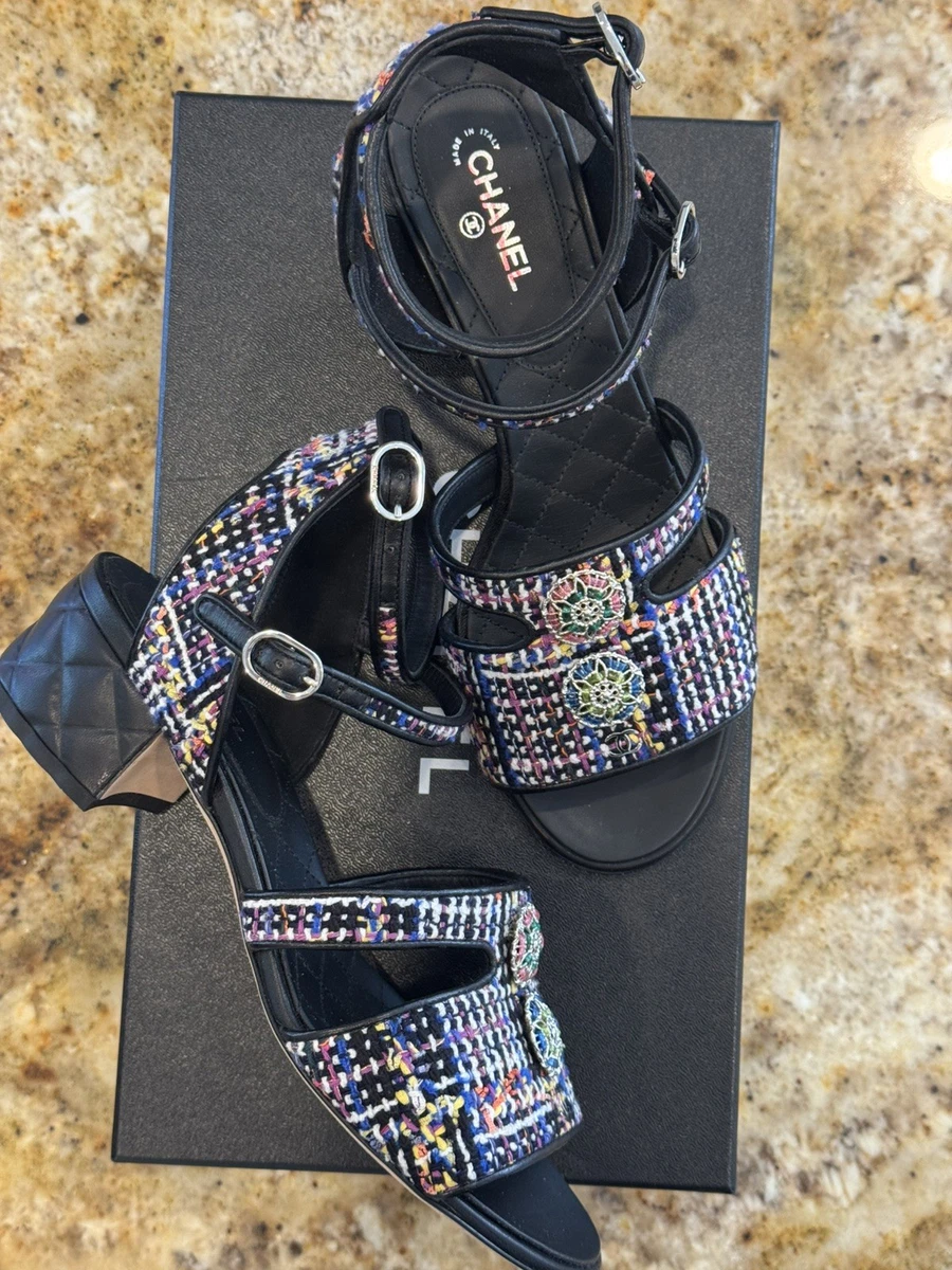CHANEL Solid Low (1-1.9 in) Heel Height Sandals for Women for sale